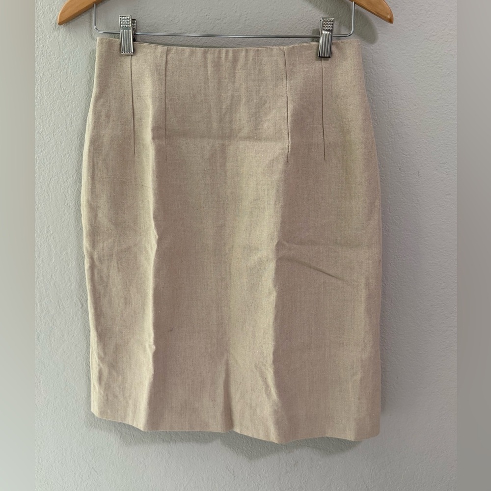 Carol Horn Workshop 100% Linen Pencil Skirt Size 8 (RUNS SMALL) fits like a 4-6